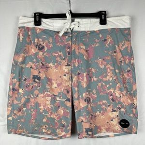 RVCA Board Shorts Mens 36 Non Stretch 8.5” Inseam Summer Surf Beach